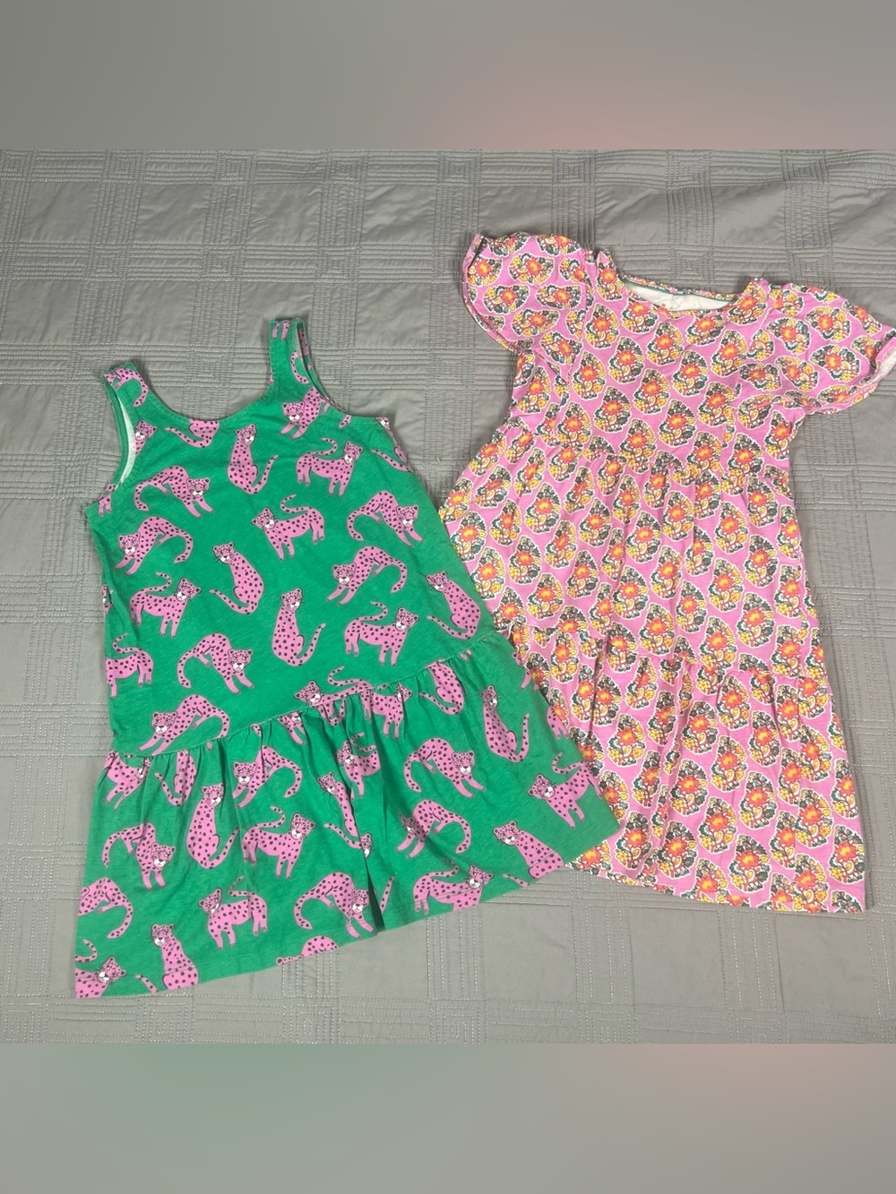 Mini Boden Dress Girls Size 7-8 Years Bundle Of 2 Fit & Flare Pink Green